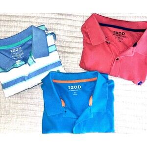 Lot of 3 Izod Advantage Spring Colored Polos XL- XLT